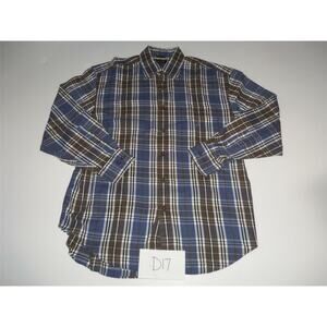 Mens Nautica Dress Shirt Size Large Plaid -0513D17